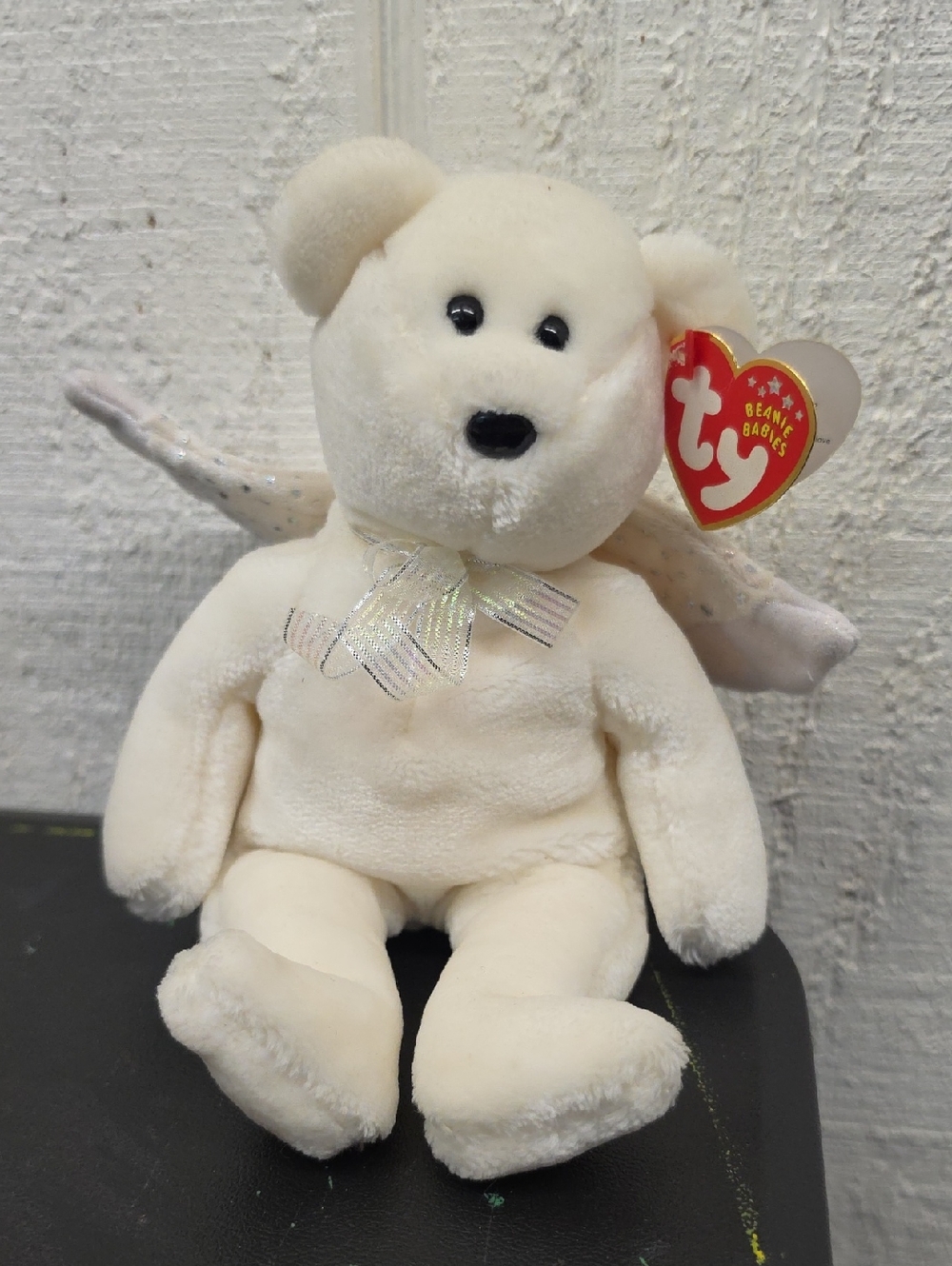 Ty Angel Bear Plush with Sparkly Wings - Cream